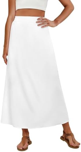 Long Maxi Skirts for Women Casual Loose White S in White