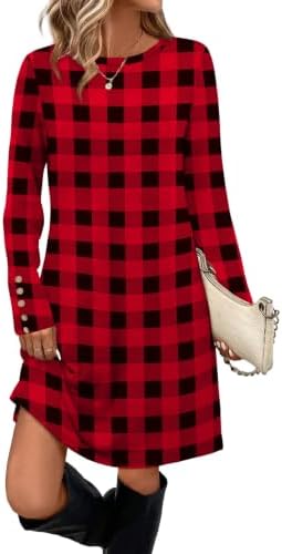 Long Sleeve Dresses Sweater Dress Winter Clothes Red Black