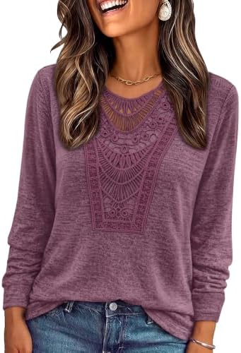 Long Sleeve Shirts for Women Blouses Fall Cozy Sweaters Cute