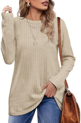 Long Sleeve Shirts for Women Casual Fall Fashion Clothes in C29-beige