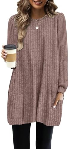 Long Sweaters for Women Tunic Tops to Wear with Leggings