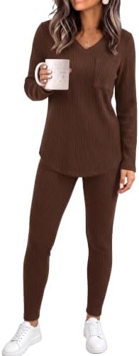 Lounge Sets for Women Fall Fashion 2026 Casual Outfits Soft in 04-brown