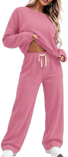 Lounge Sets for Women Long Sleeve Pajamas Sets Two Piece Cute in Pink