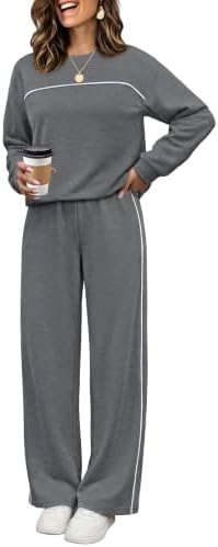 Lounge Sets for Women Sweatsuits 2 Piece Outfit Matching Sets in Dark Grey