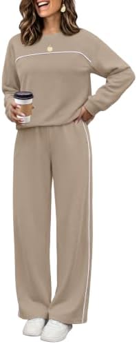 Lounge Sets for Women Two Piece Matching Sets Airport Travel in Khaki