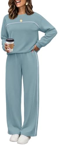 Lounge Sets for Women Two Piece Matching Sets Comfy Airport in Dusty Blue