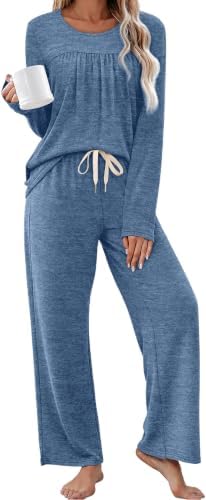 Lounge Sets for Women Two Piece Pajamas Outfits for Women Blue L in Blue