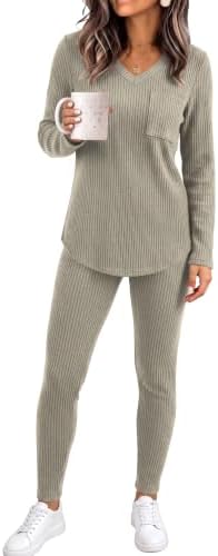Matching 2 Piece Set Fall Outfits Long Sleeve top and Pants