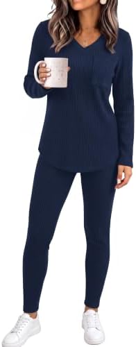 Matching Sets Women Clothing Two Piece Outfits with Leggings in 05-navy Blue
