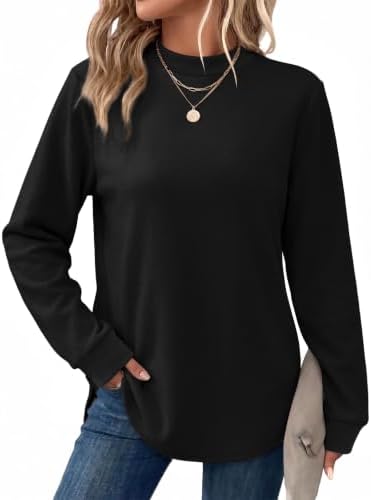 Mock Neck Sweatshirt for Women Plus Size Long Sleeve Sweater