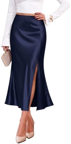Navy Blue Wedding Guest Skirt A Line Teacher Outfits Long