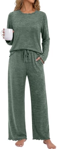 Pajamas for Women Set 2 Piece Family Christmas Pajamas Matching in Green
