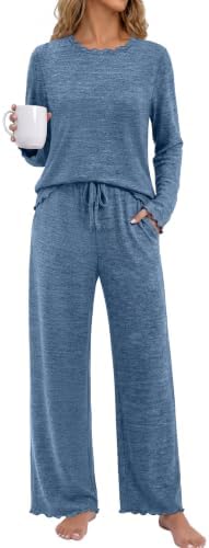 Pajamas for Women Set Early Fall Fashion Cute Pajamas Cozy in Dark Blue