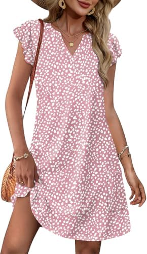 Pink Leopard Dresses for Women Spring Summer Sundress Casual in Print 13
