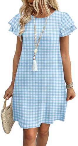 Plaid Spring Summer Dresses for Women Casual Boho Sundress in Print 24