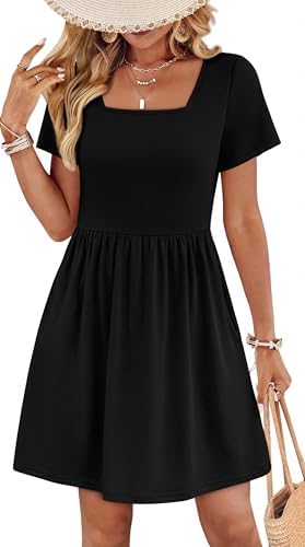 Plus Size Dresses for Curvy Women Graduation Dress Casual in Black