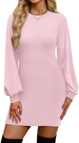Plus Size Dresses Going Out Sweater Dress for Women 2025 Trendy in Pink