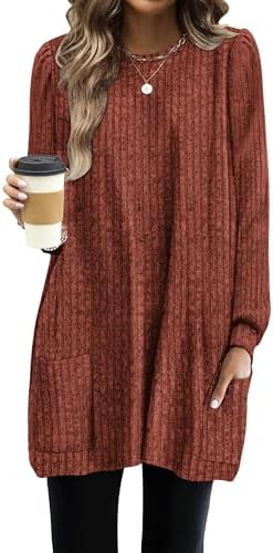Plus Size Tops for Women Long Shirt for Women to Wear with in B Caramel
