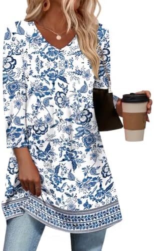 Plus Size Women Blouses Womens Boho Fall Tops Floral 02 2XL in Floral 02
