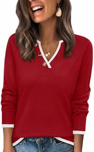 Red Tops for Women Winter Sweaters Christmas Holiday Clothes in Red