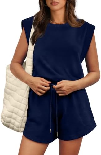 Rompers for Women Summer Sleeveless Loose Fit Trendy Air in 0-navy