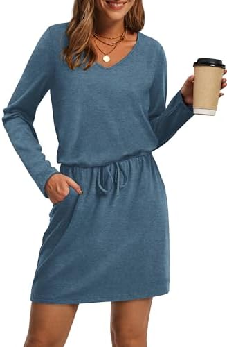 Rompers for Women V Neck Vacation Dresses for Women Tie Front in Blue