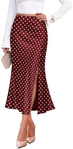 Satin Christmas Red Skirt Winter Maternity Clothes Dot Wine