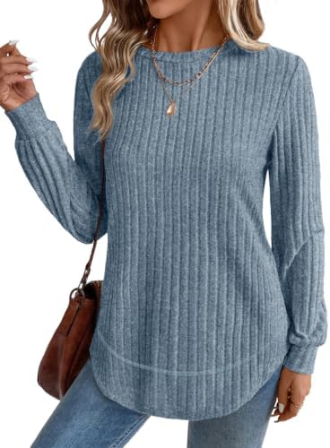 Shirts for Women Dressy Business Casual Tops Lightweight in E-blue