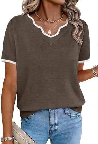 Short Sleeve Sweater for Women Business Casual Outfits for