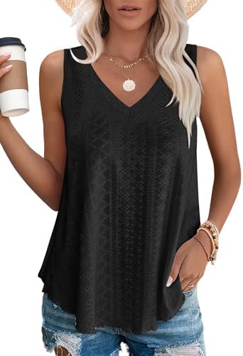 Sleeveless Tops for Women Tank Tops Loose Fit Womens Summer in Black