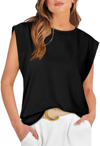 Sleeveless Tops for Women Travel Essentials Women's Clothing in B-black