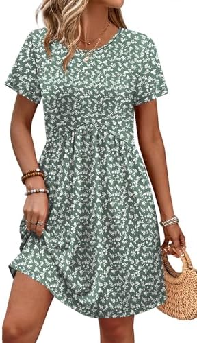 Spring Dresses for Women 2026 Resort Wear 2026 Summer Dress in Floral Green