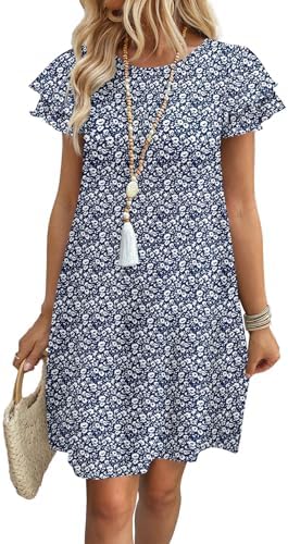 Spring Summer Dresses for Women Casual Boho Sundress Beach in Print 23