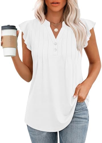 Spring Tops for Women Babydoll Tops White Tank Top Woman