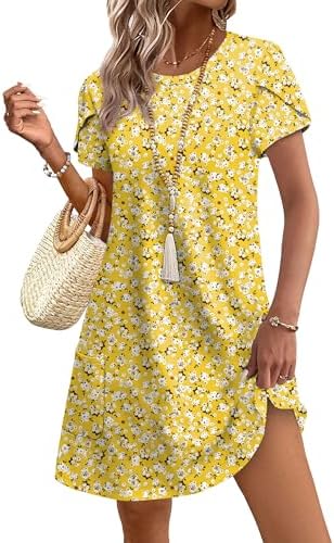 Summer Dress Yellow Dress Women Sundress Plus Size Summer in Floral Yellow