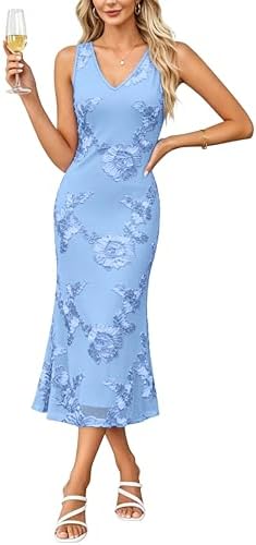 Summer Dresses for Women 2026 Elegant Bodycon Mesh Wedding