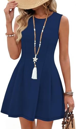 Summer Dresses for Women 2026 Elegant Classy Navy Blue Dress in Navy Blue