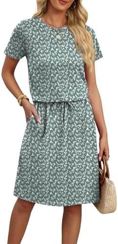 Summer Dresses for Women 2026 Elegant Classy Womens Spring in Green Print