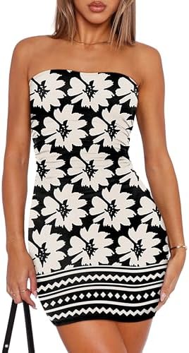 Summer Dresses for Women Bodycon Mini Cocktail Dress in Chrysanthemum