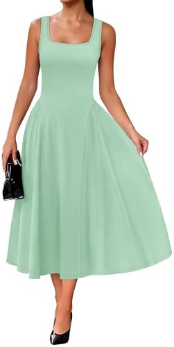 Summer Dresses for Women Square Neck Corset A Line Maxi Dress