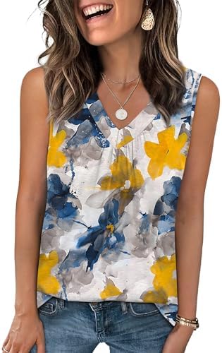 Summer Outfits for Women Fashion Clothing Tank Tops Loose Fit in Patterned-flower