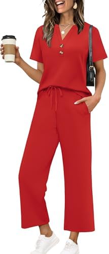 Summer Sets for Women 2 Piece Festival Beach Cruise Vacation in Red