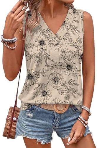 Summer Tops for Women Beach Vacation Clothes Women's Blouses in Printed E
