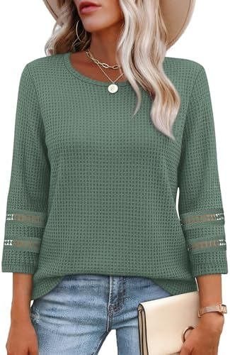 Summer Tops for Women Trendy Spring Fashion Thankgiving Shirts in Olive