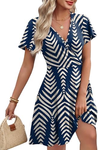 Sundresses for Women Wrap V Neck Summer Dress Elegant Classy