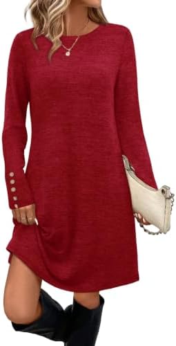Sweater Dress Long Sleeve Dress for Women Winter Dresses for in Red