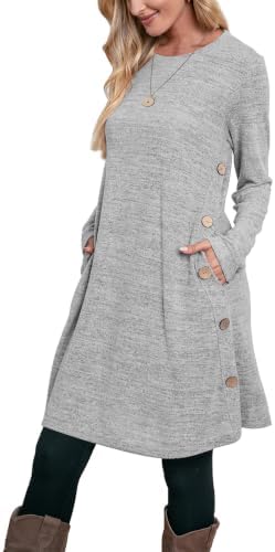 Sweater Dresses for Women Long Sleeve Winter Tunic Dress Light