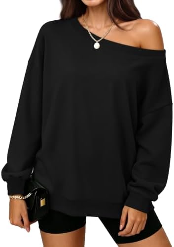 Sweatshirt for Women Off The Shoulder Sweater Tops Long Sleeve