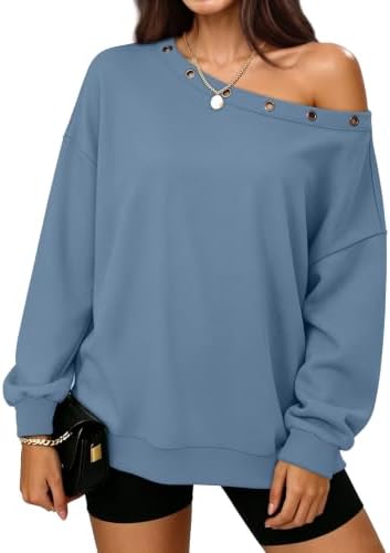 Sweatshirt for Women Off The Shoulder Tops Long Sleeve Shirts