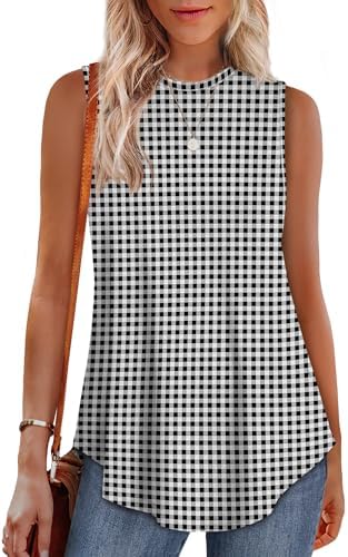 Tank Tops for Women 2026 Summer Outfits Maternity Clothes in Black Grid